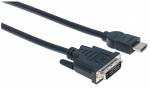 Manhattan Videokabel HDMI / DVI 3m Sort