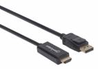 Manhattan Video/audiokabel DisplayPort / HDMI 1.8m Sort