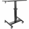 StarTech.com Mobile Standing Desk, Portable Sit Stand Ergonomic Height Adjustable Cart on Wheels, Rolling Computer/Laptop Workstation Table Locking One-Touch Lift for Teacher/Student - Mobile Sit Stand Desk (STSCART2) Sidde/stå-skrivebord Stål Sort