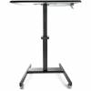 StarTech.com Mobile Standing Desk, Portable Sit Stand Ergonomic Height Adjustable Cart on Wheels, Rolling Computer/Laptop Workstation Table Locking One-Touch Lift for Teacher/Student - Mobile Sit Stand Desk (STSCART2) Sidde/stå-skrivebord Stål Sort