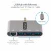 StarTech.com 3-Port USB-C Hub  , 3x USB-A Ports,  , USB 3.0 5Gbps, Bus-Powered, USB Type-C Hub w/ GbE and 1ft/30cm Long Cable, Portable USB-C to USB-A Laptop Hub - USB Expansion Hub (HB30C3A1GEA2) Hub 3 porte USB