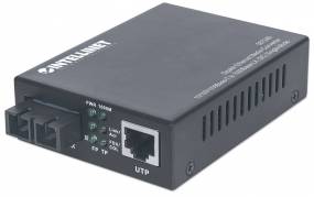 Intellinet   Single Mode Media Converter,  Base-T to 1000Base-Lx (SC) Single-Mode, 20km (Euro 2-pin plug) Fibermedieomformer Ethernet Fast Ethernet Gigabit Ethernet