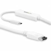 StarTech.com 9.8ft/3m USB C to DisplayPort 1.2 Cable 4K 60Hz, USB-C to DisplayPort Adapter Cable HBR2, USB Type-C DP Alt Mode to DP Monitor Video Cable, Compatible w/ Thunderbolt 3, White - USB-C Male to DP Male (CDP2DPMM3MW) Ekstern videoadapter