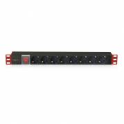 TECHly Professional I-CASE STRIP-81UD Strømfordelingsenhed 8-stik 16A Sort Rød 3m