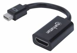 Manhattan Video / lyd adapter DisplayPort / HDMI 12cm Sort