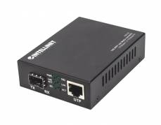 Intellinet 10GBase-T to 10GBase-R Media Converter, 1 x 10 GB SFP Slot, 1 x 10GB RJ45 Port (Euro 2-pin plug) Medieomsætter Gigabit Ethernet 10 Gigabit Ethernet 5 Gigabit Ethernet 2.5 Gigabit Ethernet