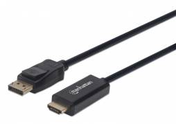 Manhattan Video/audiokabel DisplayPort / HDMI 1.8m Sort