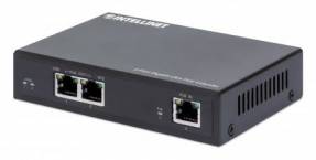 Intellinet 2-Port  Ultra  Extender, Adds up to 100 m (328 ft.) to  Range,  Power Budget 60 W, Two PSE Ports 30 W Output Each, IEEE 802.3bt/at/af Compliant, Metal Housing Netværk/strømforlænger