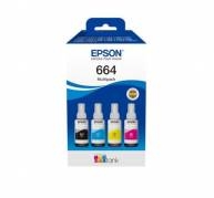 Epson EcoTank 664 Sort Gul Cyan Magenta Blækbeholder C13T66464A