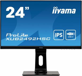 iiyama ProLite XUB2492HSC-B1 24 1920 x 1080 (Full HD) VGA (HD-15) HDMI DisplayPort USB-C 75Hz Pivot Skærm