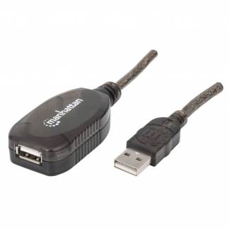 Manhattan USB 2.0 USB forlængerkabel 20m Sort