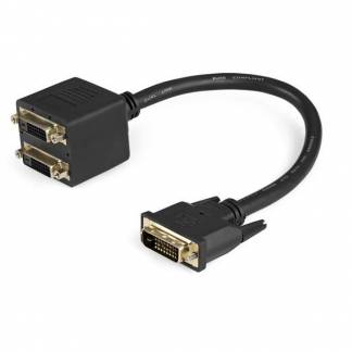 StarTech.com 1ft DVI Splitter Cable - M / F - DVI-D to 2x DVI-D Dual Video Splitter for Your Split Screen Computer Monitor (DVISPL1DD) Videosplitter 30.5cm