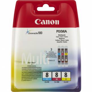 Canon CLI 8 Multipack Gul Cyan Magenta Blækbeholder 0621B029