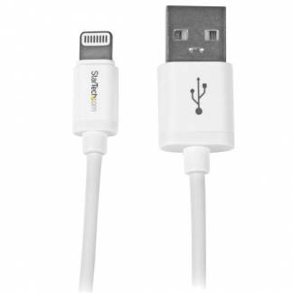 StarTech.com 1m (3ft) White Apple 8-pin Lightning Connector to USB Cable for iPhone / iPod / iPad - Charge and Sync Cable - 1 meter (USBLT1MW) Lightning-kabel 1m