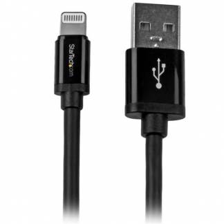 StarTech.com 2m (6ft) Long Black Apple® 8-pin Lightning Connector to USB Cable for iPhone / iPod / iPad - Charge and Sync Cable (USBLT2MB) Lightning-kabel 2m