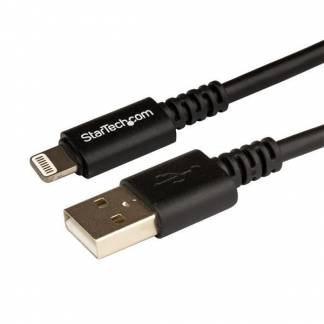 StarTech.com 3m (10ft) Long Black Apple® 8-pin Lightning Connector to USB Cable for iPhone / iPod / iPad - Charge and Sync Cable (USBLT3MB) Lightning-kabel 3m