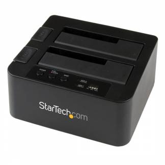 StarTech.com Dual Bay USB 3.0/ eSATA Hard Drive Duplicator Dock for 2.5 & 3.5 SATA SSD HDD UASP (6Gbps) - Standalone (SDOCK2U33RE) Lagringskontrol