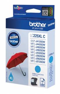 Brother LC 225XLC Cyan 1200 sider Blæk