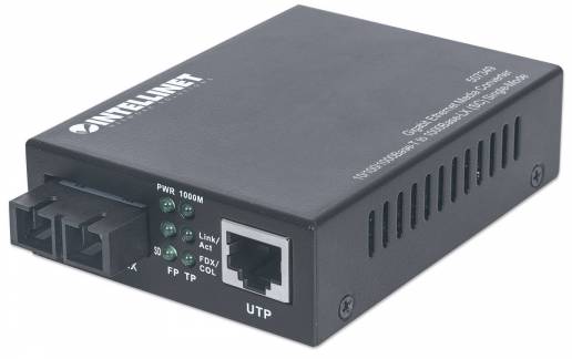 Intellinet   Single Mode Media Converter,  Base-T to 1000Base-Lx (SC) Single-Mode, 20km Fibermedieomformer Ethernet Fast Ethernet Gigabit Ethernet