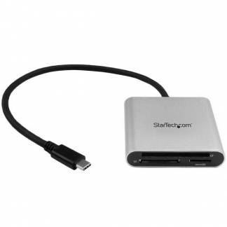 StarTech.com USB 3.0 Flash Memory Multi-Card Reader/Writer USB-C - SD microSD and CompactFlash Card Reader w/ Integrated USB-C Cable (FCREADU3C) Kortlæser USB 3.0