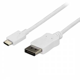 StarTech.com 24 pin USB-C han (input) -> 20 pin DisplayPort han (output) 1.8 m Hvid