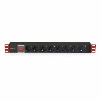 TECHly Professional I-CASE STRIP-81UD Strømfordelingsenhed 8-stik 16A Sort Rød 3m