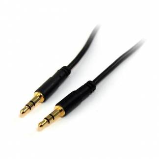 StarTech.com 1 ft. (0.3 m) 3.5mm Audio Cable - 3.5mm Slim Audio Cable - Gold Plated Connectors - Male/Male - Aux Cable (MU1MMS) Audiokabel Sort 30.5cm