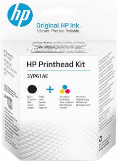 HP Printerhoved-udskiftningssæt Blækprinter Farve (cyan, magenta, gul) Pigmenteret sort 3YP61AE