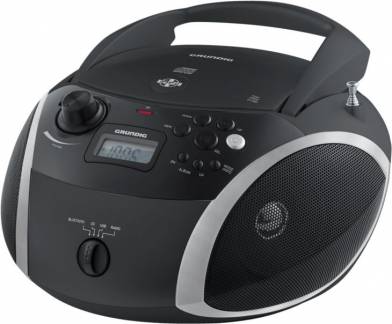 Grundig GRB 3000 BT Boombox Sort Sølv