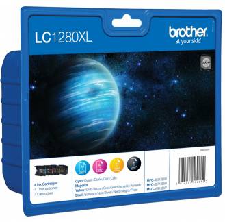 Brother LC 1280XL Value Pack Sort Gul Cyan Magenta Blæk