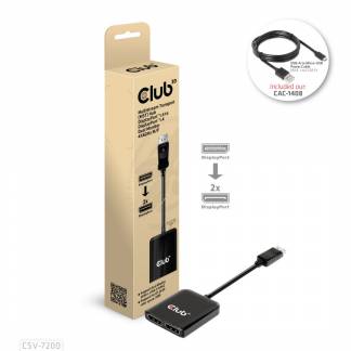 Club 3D CSV-7200 Video-/audiosplitter DisplayPort