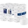 Toiletpapir, Tork T7, 3-lags, 63,2m x 9,3cm, &Oslash;13,1cm, hvid, nyfiber, uden hylse