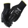 Fingerdyppet nitrilhandske, THOR Nitrex, 11, sort, nitril/polyester, ribkant
