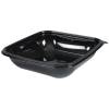 Plastbakke square bowl sort 190x190x45mm APET 750ml 50stk/pak