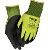 Fingerdyppet nitrilhandske, THOR Flex Touch Screen, 7, sort, nitril/polyester, med gul ribkant