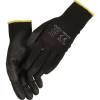 Fingerdyppet PU handske, ODIN Work, 6, sort, PA/polyester, ribkant