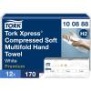 H&aring;ndkl&aelig;deark, Tork Xpress H2 Premium, 2-lags, W-fold, 32x21,2cm, 8 cm, hvid, nyfiber, komprimeret