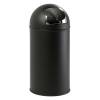 Affaldsspand, EKO, med push l&aring;g, inderspand i metal, brandsikker, Mat sort, 40 l