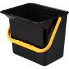 Inventarspand, 6 l, sort, plast, med gul hank