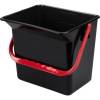 Inventarspand, 6 l, sort, plast, med r&oslash;d hank