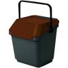 Affaldsspand , EasyMax, 35 l, gr&aring;, plast, 35 l, med brun l&aring;g, stabelbar