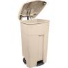 Affaldscontainer, 50x58x94cm, creme, plast, 1-rums, 125 l, med h&aring;ndtag