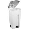 Affaldscontainer, 50x58x94cm, hvid, plast, 1-rums, 125 l, med h&aring;ndtag