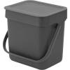Affaldsspand, Brabantia Sort & Go, 3 l, gr&aring;, plast, ekskl. v&aelig;gbeslag