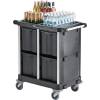 Hotelvogn, Nordic Recycle Trolley 2.0, 1010x560x1070mm, sort, genbrugsplast/aluminium, til service, med tilbeh&oslash;r.