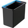 Inventarspand, Nordic Recycle Trolley 2.0, 30,1x16x23,7cm, sort, genbrugsplast, 7 l, med bl&aring; hank