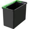 Inventarspand, Nordic Recycle Trolley 2.0, 30,1x16x23,7cm, sort, genbrugsplast, 7 l, med gr&oslash;n hank