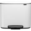 Pedalspand, Brabantia Bo, hvid, st&aring;l, 2-rums, 11+23 l, med plast inderspand og soft close