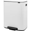 Pedalspand, Brabantia Bo, hvid, st&aring;l, 1-rums, 60 l, med plast inderspand og soft close