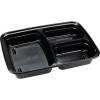 Flergangs take away bakke, ABENA Cater-Line, 23,5x17,5x3,5cm, 946 ml, sort, PP, 3-rums
